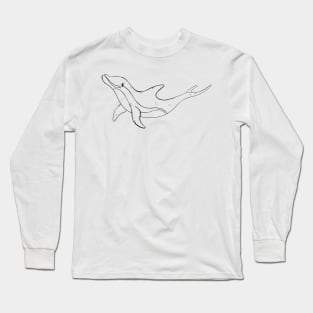 Dolphin - Line Art Long Sleeve T-Shirt